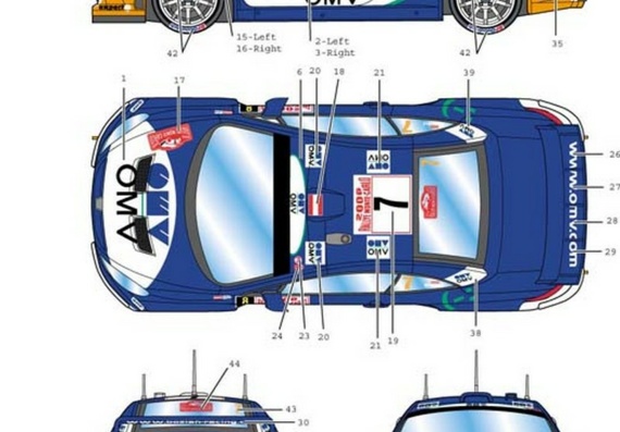 Peugeot 307CC WRC (Пежо 307CC ВРC) - чертежи (рисунки) автомобиля